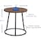 Lorell End Table, Round, Steel Base, 19"x19-3/4", Walnut LLR16261 - alternate 3